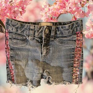 Piper Sequin Denim Frayed Shorts
